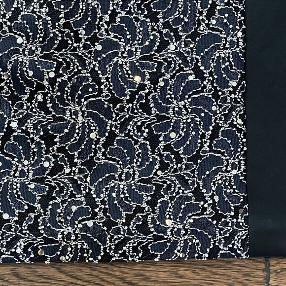 VTG Connected Apparel Women's Dress Size 6 Black Gold Midi Sheath Stretch - Picture 12 of 16